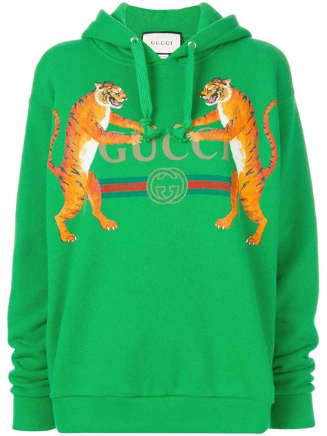 gucci tiger cotton-jersey hoody|Gucci tiger head necklace.